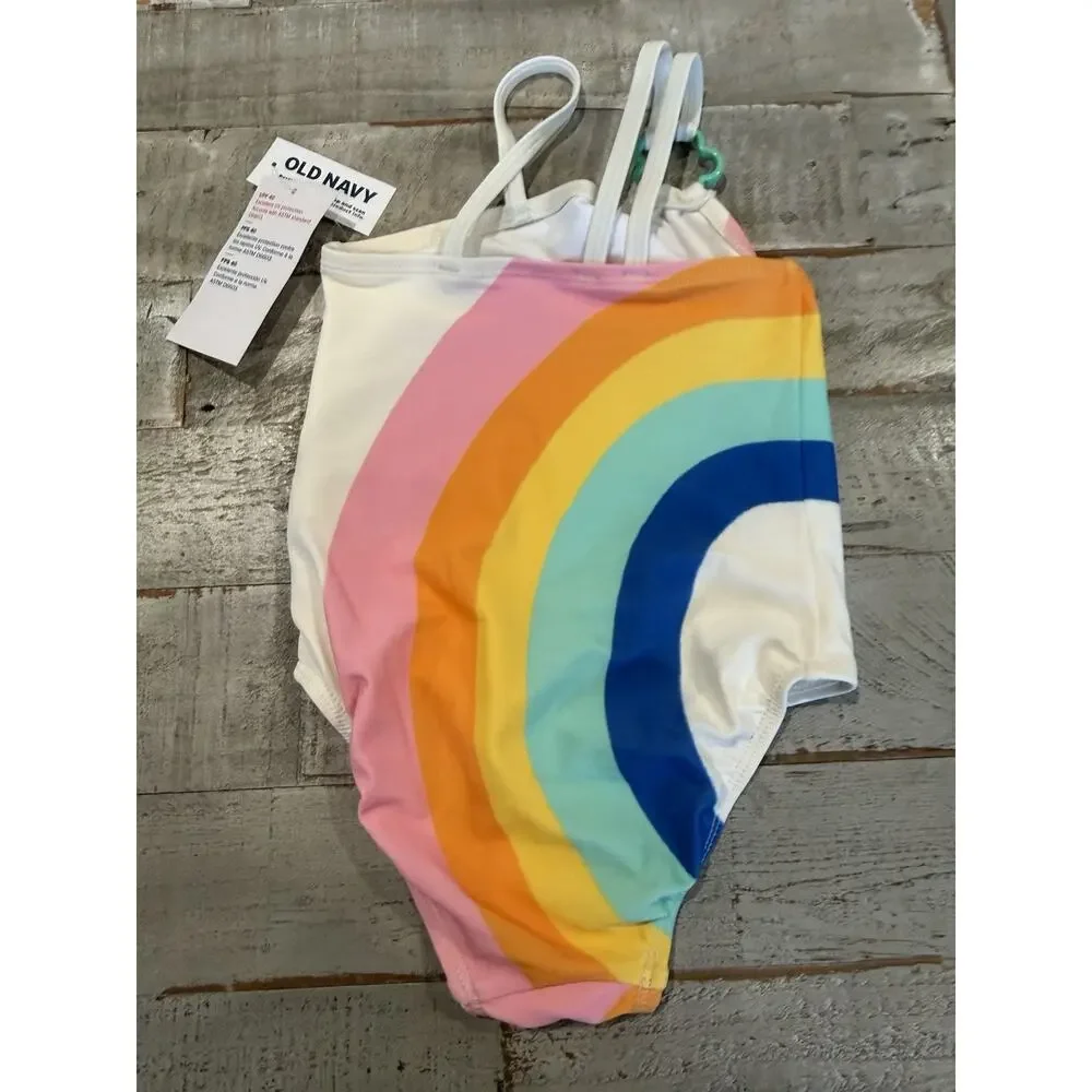 Old Navy Girls Rainbow Swimsuit One Piece 2T NWT